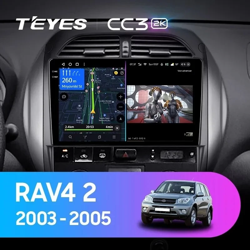 Штатная магнитола Teyes CC3 2K 360 6/128 Toyota RAV4 2 CA20 CA20W XA20 (2003-2005) F4