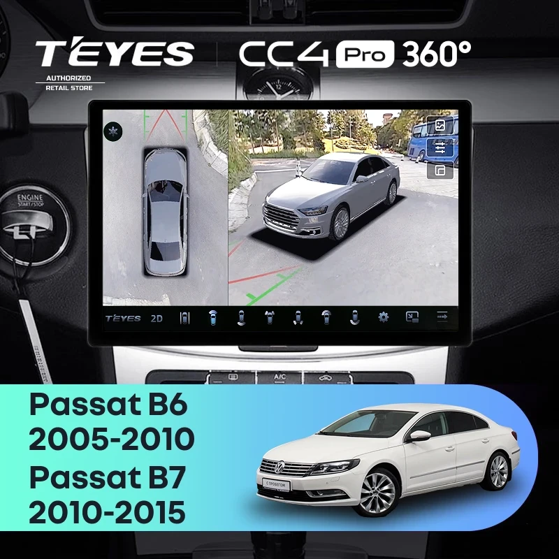 Штатная магнитола Teyes CC4 Pro 360 8/128 Volkswagen Passat B6 (2005-2010) (13")