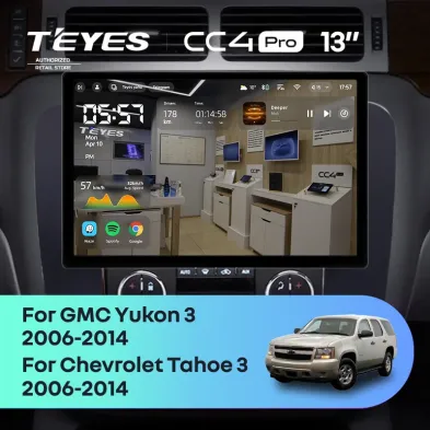 Штатная магнитола Teyes CC4 Pro 8/128 Chevrolet Tahoe (2006-2014) (13") (Черная)