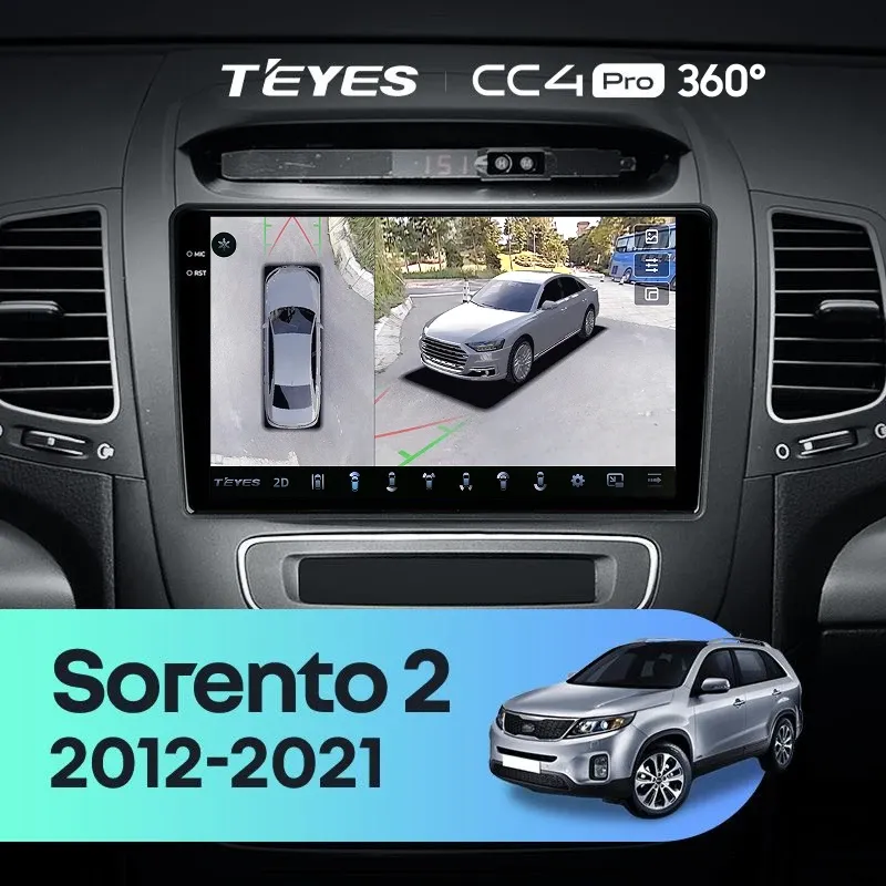 Штатная магнитола Teyes CC4 Pro 360 8/128 Kia Sorento 2 II XM (2012-2021) F1