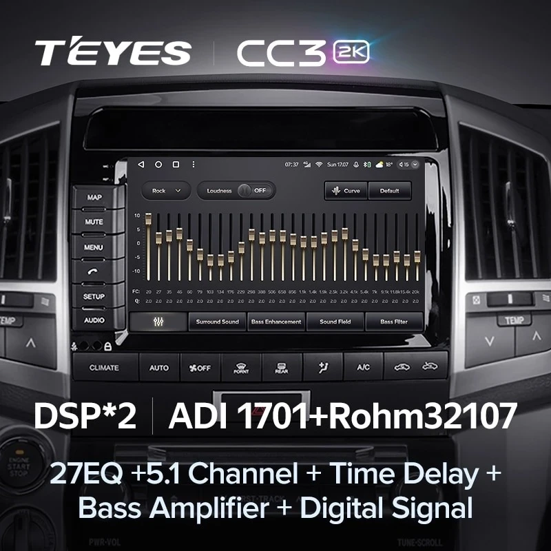 Штатная магнитола Teyes CC3 2K 4/32 Toyota Land Cruiser 11 200 (2007-2015) F2 Тип-B