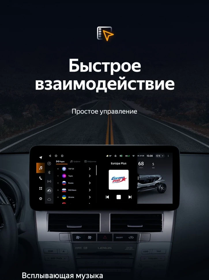 Штатная магнитола Teyes LUX ONE 6/128 Toyota Harrier XU30 (2003-2013) Тип-A