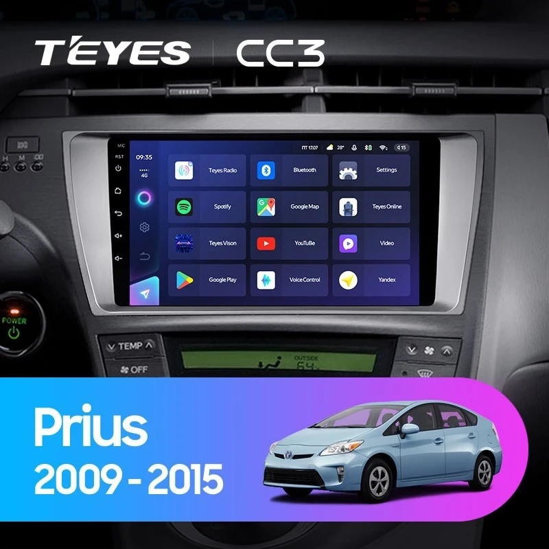 Штатная магнитола Teyes CC3 4/32 Toyota Prius XW30 (2009-2015)