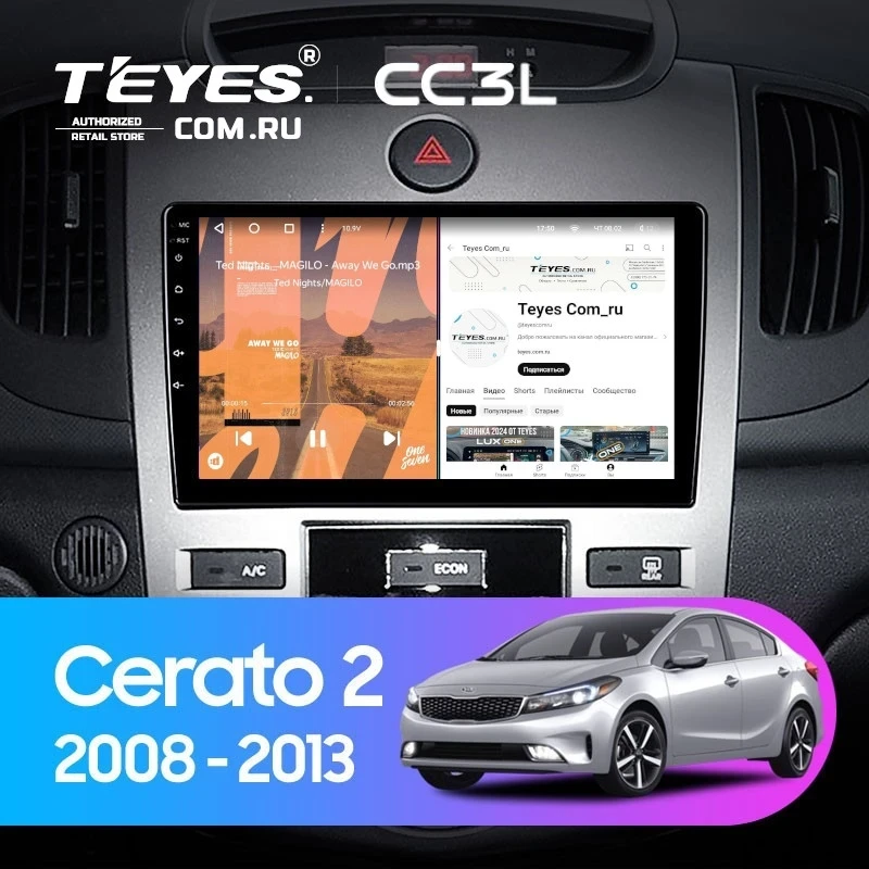 Штатная магнитола Teyes CC3L 4/32 Kia Cerato 2 TD (2008-2013) F1