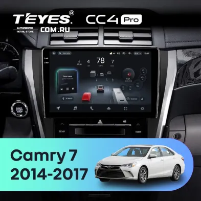Штатная магнитола Teyes CC4 Pro 8/128 Toyota Camry 7 XV 50 55 (2014-2017) (черно-серая) F1