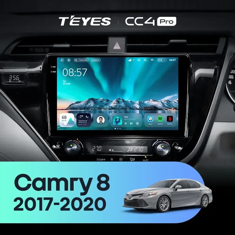 Штатная магнитола Teyes CC4 Pro 8/128 Toyota Camry 8 XV 70 (2017-2020) Правый руль