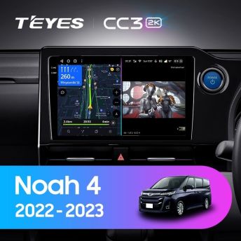 Штатная магнитола Teyes CC3 2K 360 6/128 Toyota Noah 4 R90 (2022-2023) Правый руль