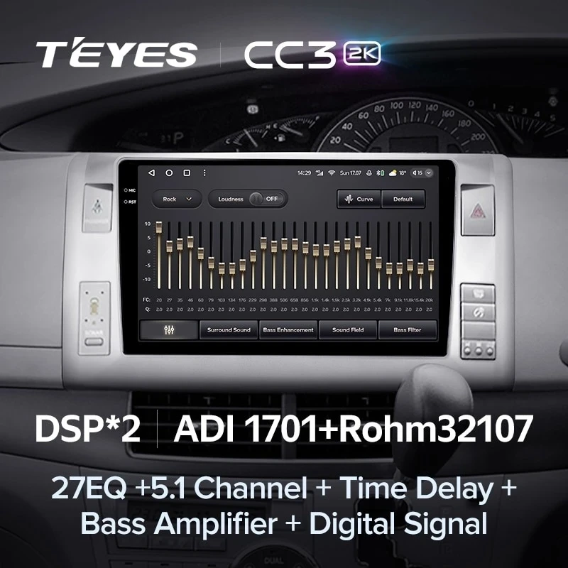 Штатная магнитола Teyes CC3 2K 4/64 Toyota Previa XR50 3 (2006-2019) Правый руль