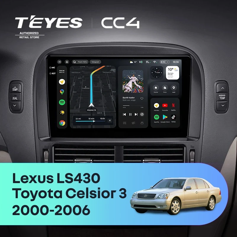 Штатная магнитола Teyes CC4 8/128 Lexus LS430 XF30 (2000-2006) F2