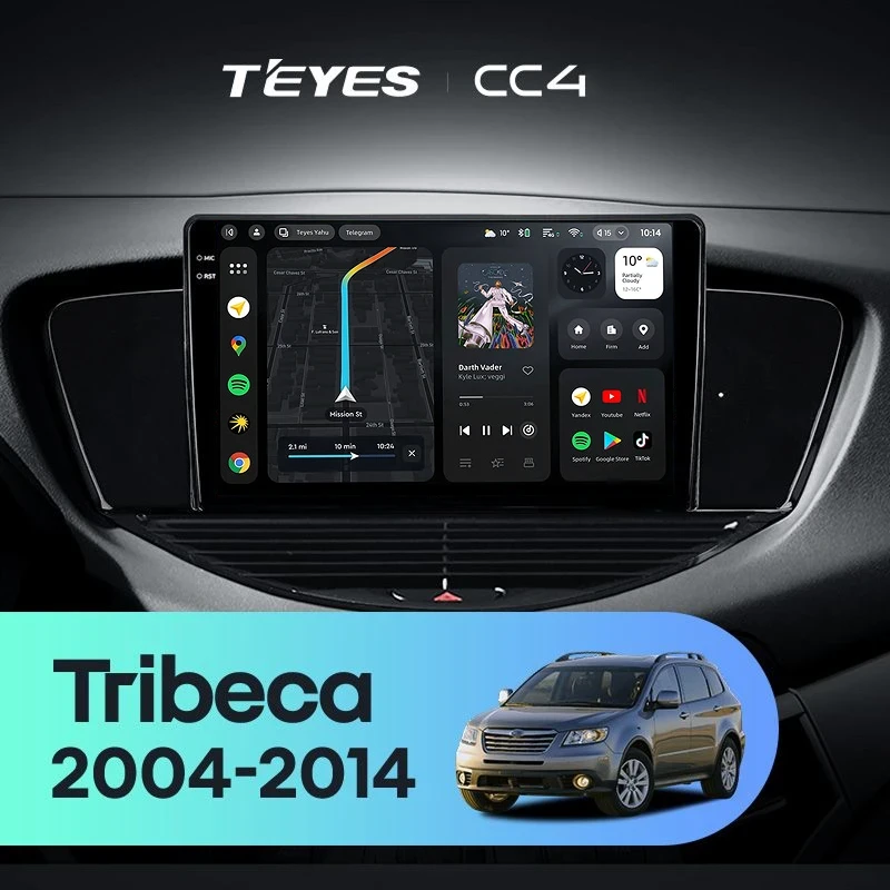 Штатная магнитола Teyes CC4 8/128 Subaru Tribeca WX W10 (2004-2014)