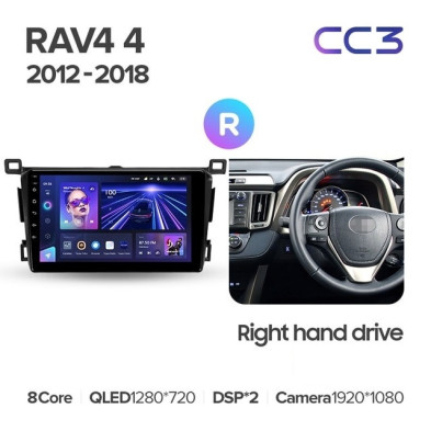 Штатная магнитола Teyes CC3L 4/64 Toyota RAV4 4 XA40 5 XA50 (2012-2018) Правый руль