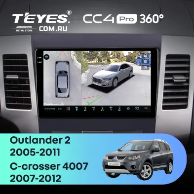 Штатная магнитола Teyes CC4 Pro 360 12/256 Peugeot 4007 (2007-2012) Декор Тип-B