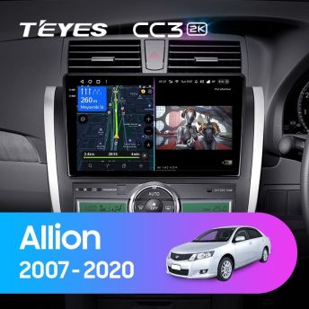 Штатная магнитола Teyes CC3 2K 360 6/128 Toyota Allion T260 (2007-2020) Правый руль
