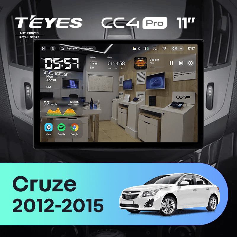 Штатная магнитола Teyes CC4 Pro 8/128 Chevrolet Cruze J300 J308 (2012-2015) F3 (11")