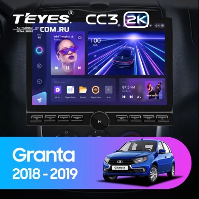 Штатная магнитола Teyes CC3 2K 6/128 Lada Granta Cross (2018-2023) (13" с кнопками)