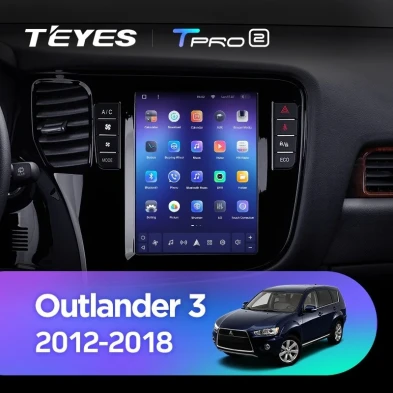 Штатная магнитола Tesla style Teyes TPRO 2 4/64 Mitsubishi Outlander 3 GF0W GG0W (2012-2018)