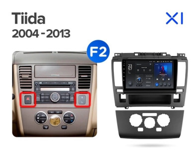 Штатная магнитола Teyes X1 4G 2/32 Nissan Tiida C11 (2004-2013) F2