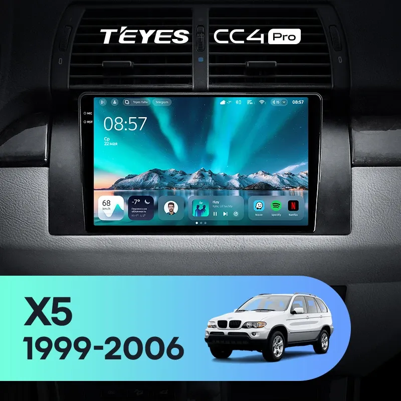 Штатная магнитола Teyes CC4 Pro 8/128 BMW X5 E39 E53 (1999-2006)