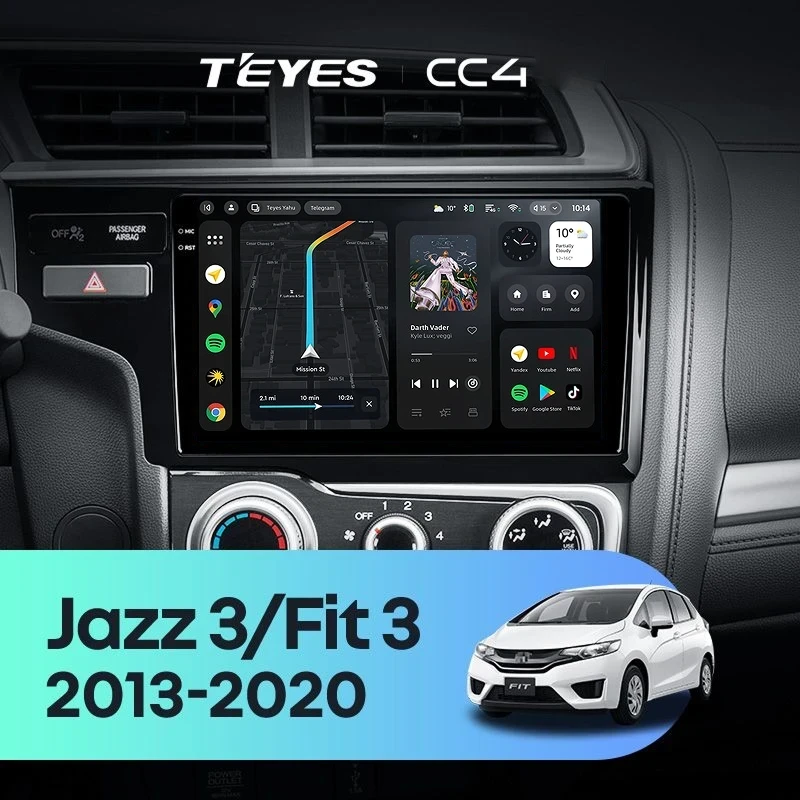 Штатная магнитола Teyes CC4 6/64 Honda Jazz 3 (2015-2020) Тип-A