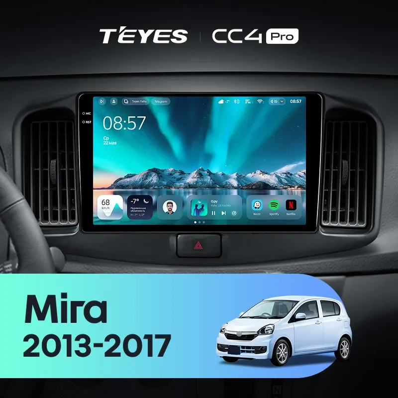 Штатная магнитола Teyes CC4 Pro 12/256 Daihatsu Mira eS (2013-2017)
