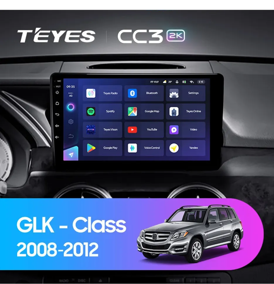 Штатная магнитола Teyes CC3 2K 360 6/128 Mercedes-Benz GLK-Class X204 (NTG 4.0) (2008-2012)