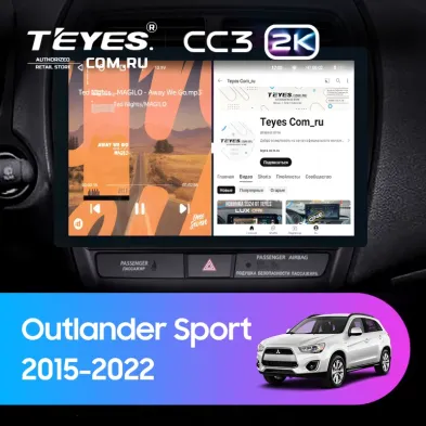 Штатная магнитола Teyes CC3 2K 4/64 Mitsubishi Outlander Sport (2015-2022) Тип-B (13")