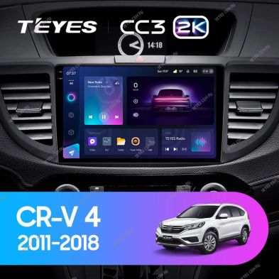 Штатная магнитола Teyes CC3 2K 4/64 Honda CR-V 4 RM RE (2011-2018) 9" Тип-C