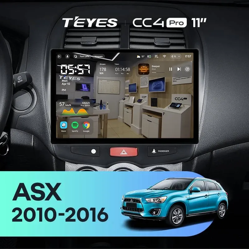 Штатная магнитола Teyes CC4 Pro 8/128 Mitsubishi ASX 1 (2010-2016) Тип-A (11")