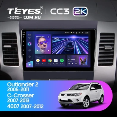 Штатная магнитола Teyes CC3 2K 4/32 Peugeot 4007 (2007-2012) Декор Тип-B