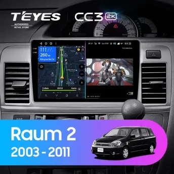 Штатная магнитола Teyes CC3 2K 360 6/128 Toyota Raum 2 (2003-2011)