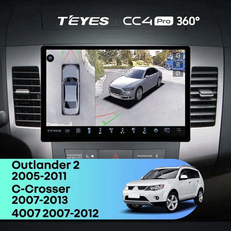 Штатная магнитола Teyes CC4 Pro 360 12/256 Peugeot 4007 (2007-2012) Тип-A (13")