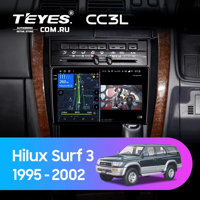 Штатная магнитола Teyes CC3L 4/64 Toyota Hilux Surf 3 N180 (1995-2002 ) Правый руль