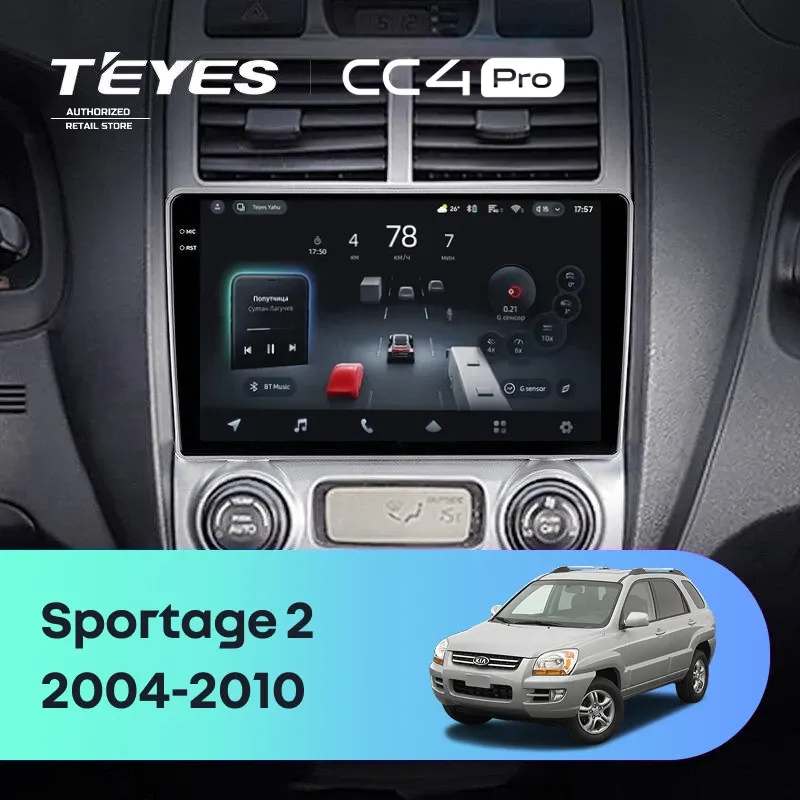 Штатная магнитола Teyes CC4 Pro 12/256 Kia Sportage 2 (2004-2010) F1