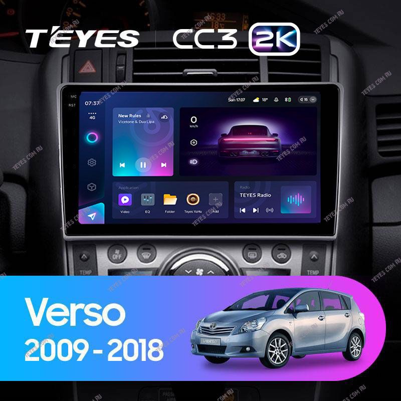 Штатная магнитола Teyes CC3 2K 4/32 Toyota Verso R20 (2009-2018) F1