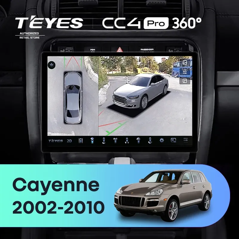 Штатная магнитола Teyes CC4 Pro 360 8/128 Porsche Cayenne I 1 9PA (2002-2010) (11")