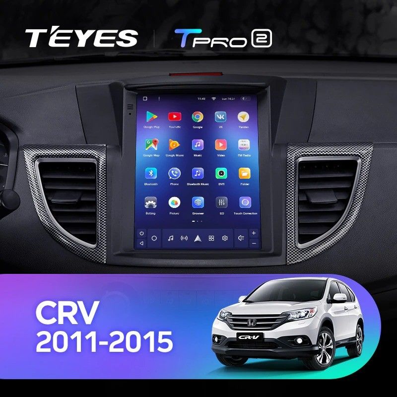 Штатная магнитола Tesla style Teyes TPRO 2 4/32 Honda CR-V 4 RM RE (2011-2015) Тип-A