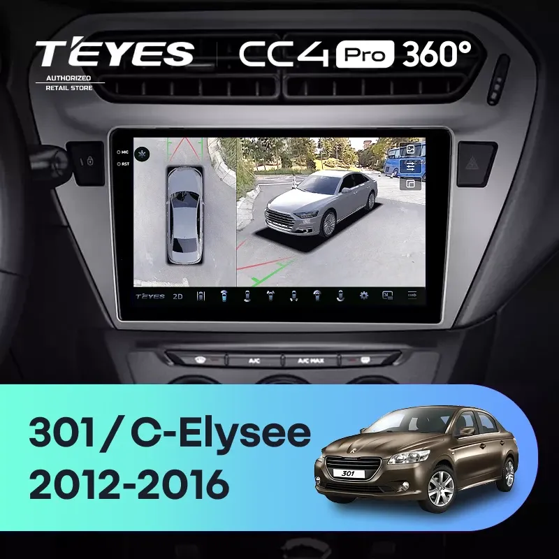 Штатная магнитола Teyes CC4 Pro 360 8/128 Citroen C-Elysee (2012-2016) F2