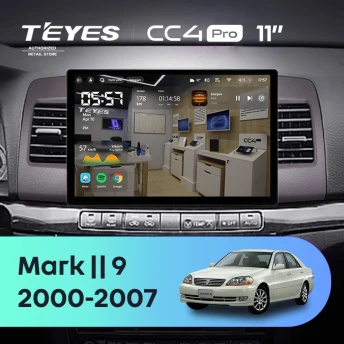 Штатная магнитола Teyes CC4 Pro 12/256 Toyota Mark II 9 X110 (2000-2007) F2 (11")