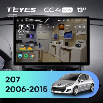 Штатная магнитола Teyes CC4 Pro 8/128 Peugeot 207 (2006-2015) (13")