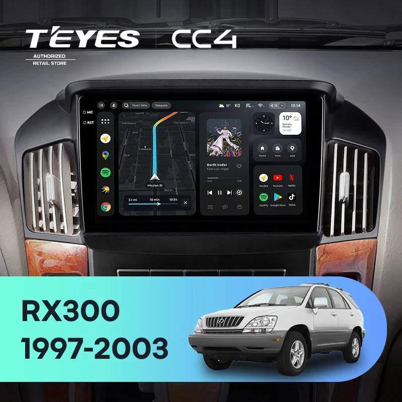 Штатная магнитола Teyes CC4 8/128 Lexus RX300 XU10 (1997-2003) F2