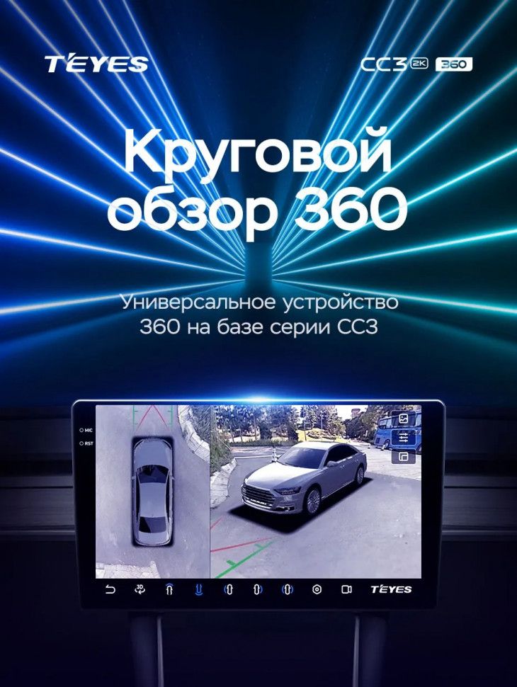 Штатная магнитола Teyes CC3 2K 360 6/128 Volkswagen Tiguan 2 (2016-2022) Тип-A