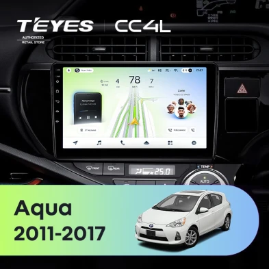 Штатная магнитола Teyes CC4L 6/64 Toyota Aqua (2011-2017) правый руль