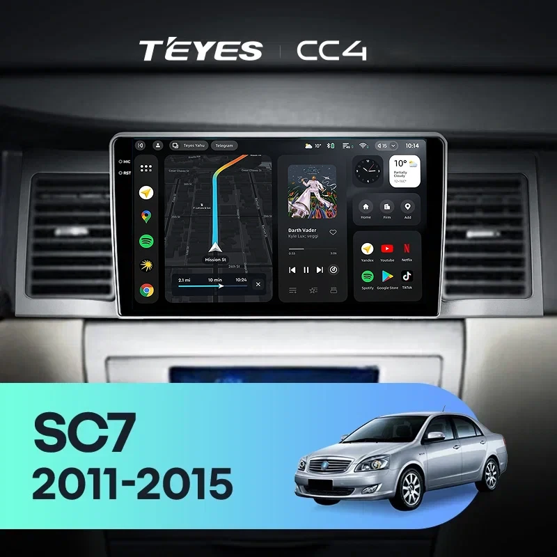 Штатная магнитола Teyes CC4 8/128 Geely SC7 (2011-2015)