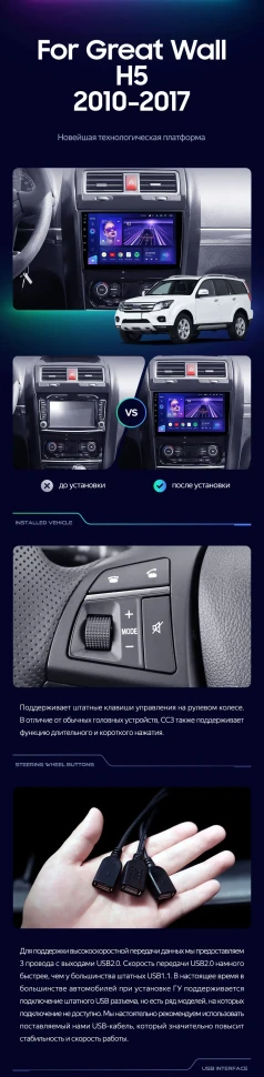 Штатная магнитола Teyes CC3 2K 6/128 Great Wall Hover H5 (2010-2017)