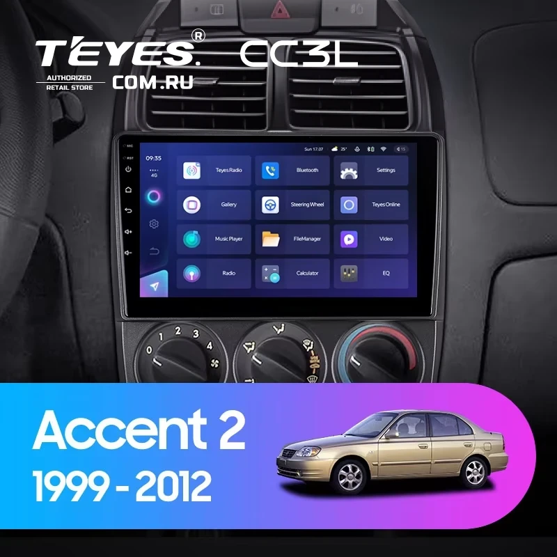 Штатная магнитола Teyes CC3L 4/64 Hyundai Accent II LC2 (1999-2012) F2