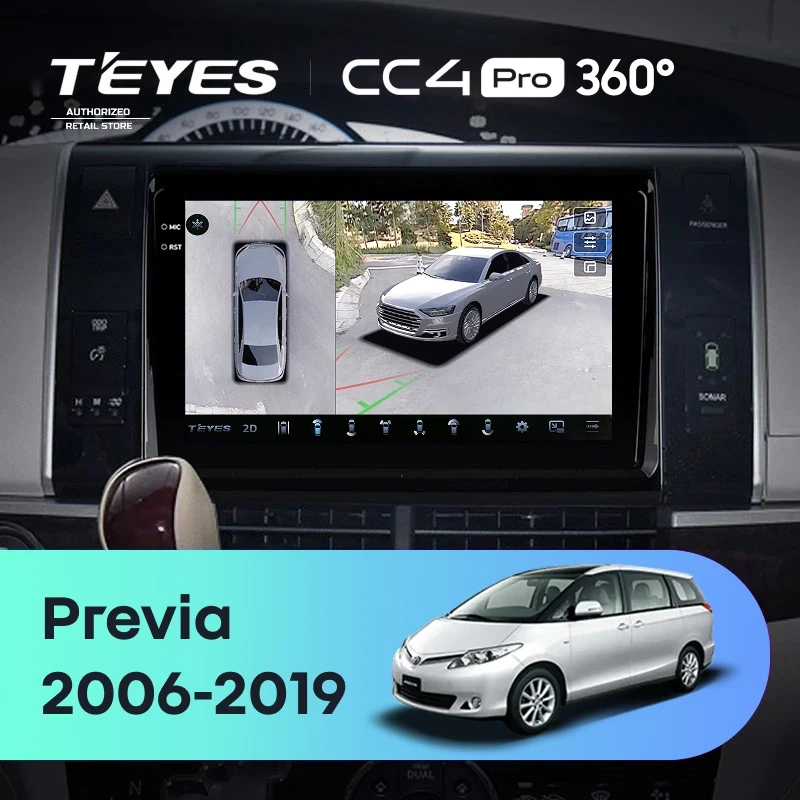 Штатная магнитола Teyes CC4 Pro 360 12/256 Toyota Previa XR50 (2006-2019)
