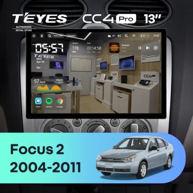 Штатная магнитола Teyes CC4 Pro 12/256 Ford Focus 2 Mk 2 (2004-2011) F2 (13")