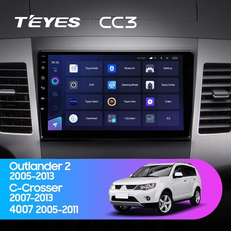 Штатная магнитола Teyes CC3 4/32 Peugeot 4007 (2007-2012) Тип-A