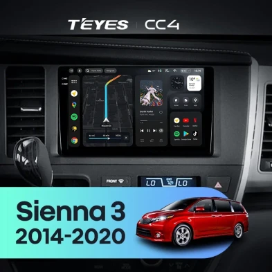 Штатная магнитола Teyes CC4 8/128 Toyota Sienna 3 XL30 (2014-2020)