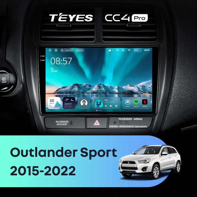 Штатная магнитола Teyes CC4 Pro 12/256 Mitsubishi Outlander Sport (2015-2022) Тип-A
